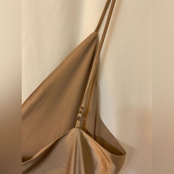 L’AGENCE Serita Maxi V-Neck Bias Dress in Cappuccino Size 16 NWT - Picture 9 of 16